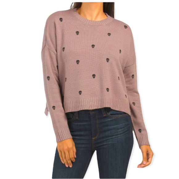 SINCERELY JULES Cinder Mini Skull Crew Neck Sweater M NWOT - Picture 1 of 3
